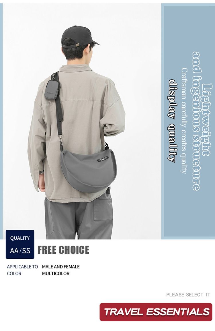 Large Capacity Nylon Canvas Bag Women's New Crossbody Bag Casual And Versatile One Shoulder Dumpling Bag Student Class_voghion.com