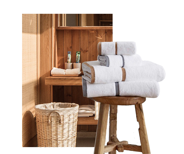 Premium Hotel Bath Towel Set - 100% Cotton , Extra Thick & Large Size With Hemstitch Detail_voghion.com