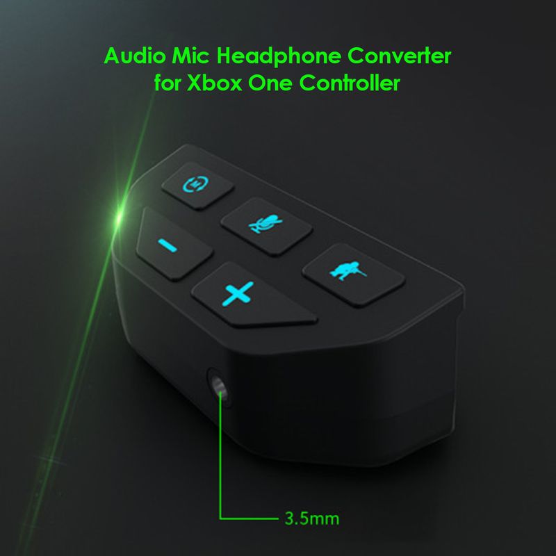 Schwarzer Stereo-Headset-Adapter, Headset-Audio-Kopfhörer-Konverter, Ohrhörer-Mikrofon für Microsoft Xbox One Wireless Game Controller_voghion.com