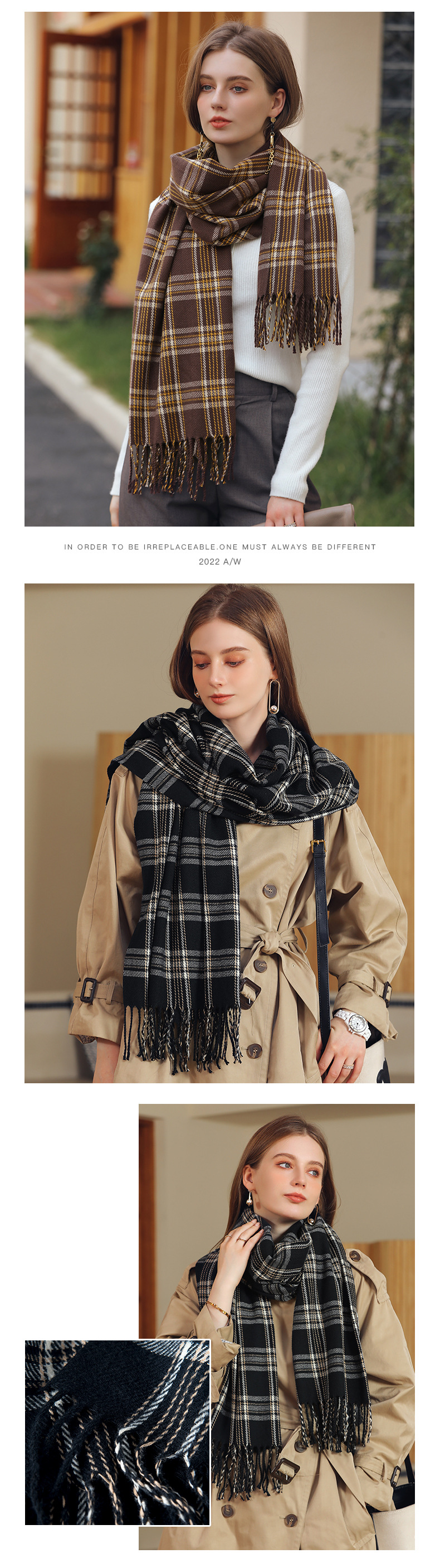Liniendruck Kaschmir Damen 2024 Herbst und Winter Neuer Schal_voghion.com