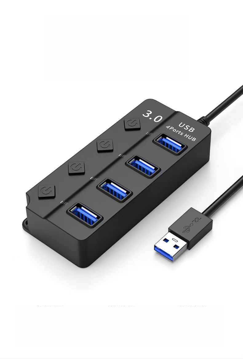 3.0 Splitter One-to-Four Expansion Port High-Speed USB Hub Multi-Port With Power Supply_voghion.com