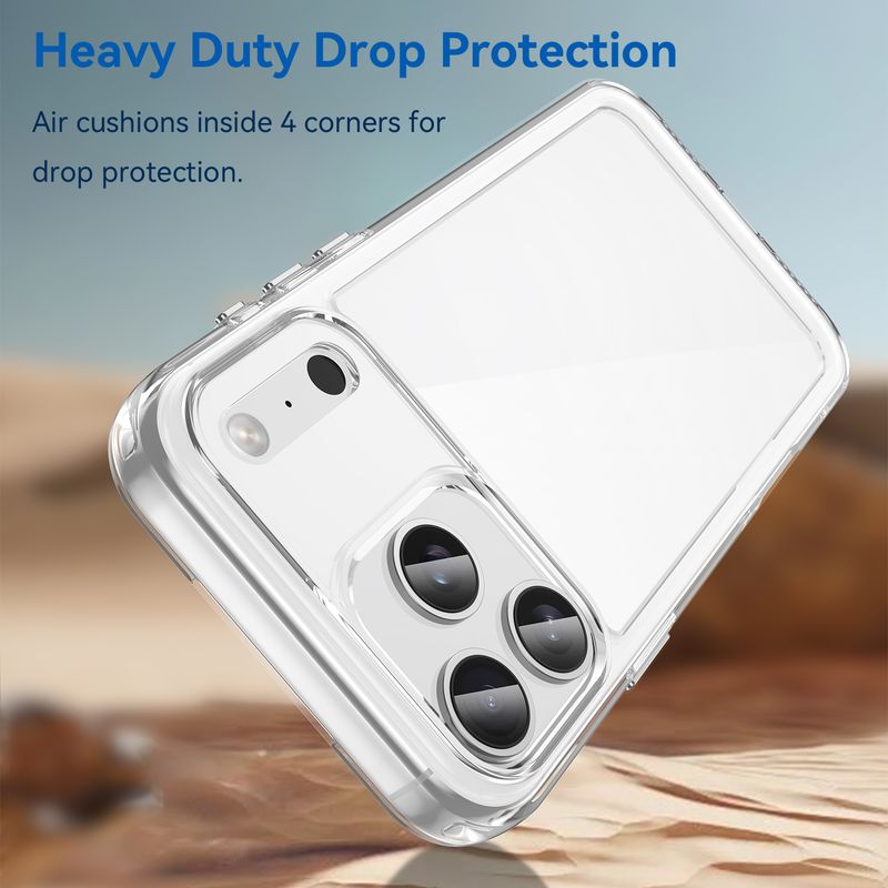 Luxury Transparent Shockproof Phone Case For Iphone 16 15 14 13 12 11 Pro Max 17 Air 16E Soft Bumper Hybrid Hard Back_voghion.com