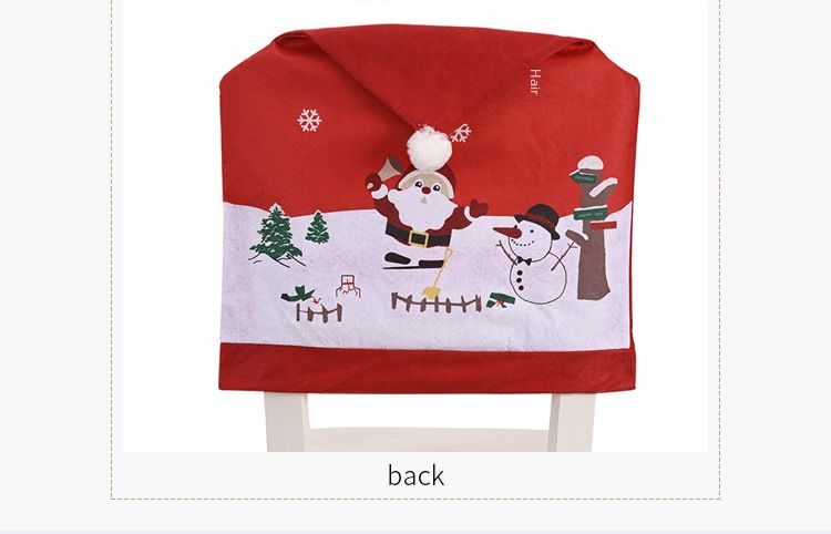Decorazione natalizia Haube Coprisedia creativo in tessuto non tessuto con pupazzo di neve per anziani Coprisedia stampato rosso Coprisgabello_voghion.com