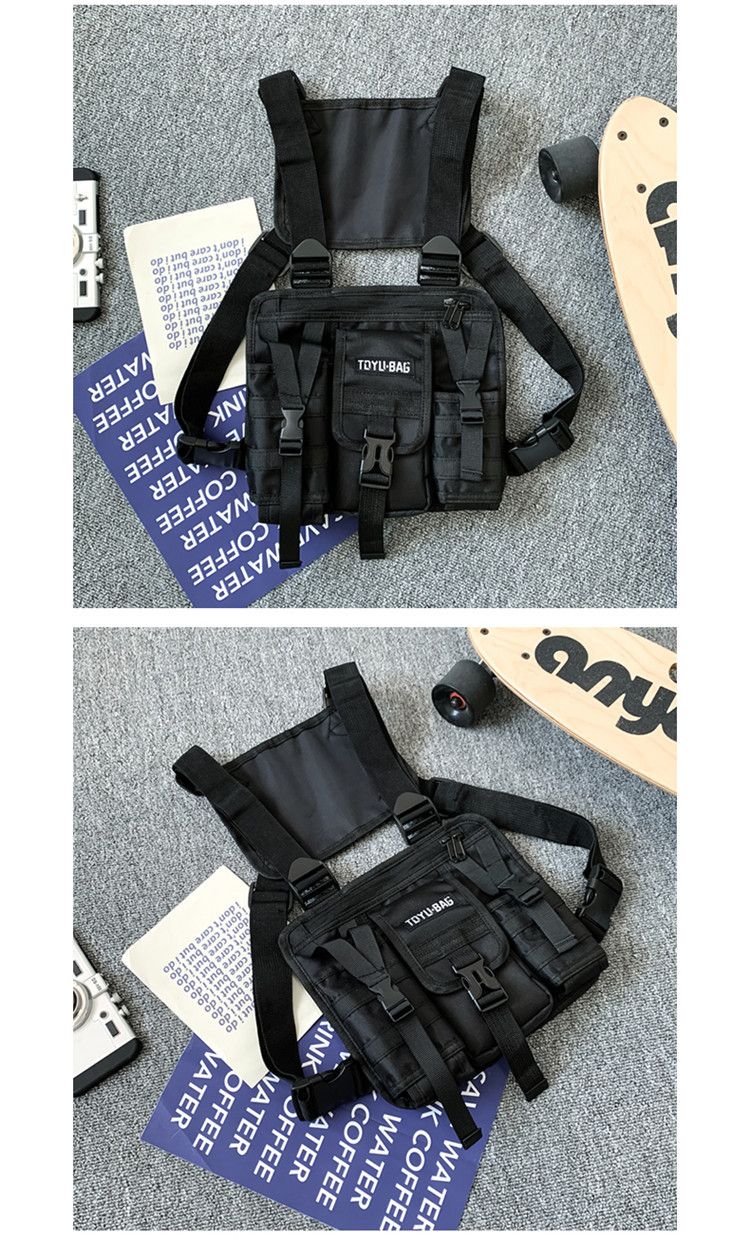 Tactical Chest Bag Trendy Splitter Ny Ins Men's og Women's Hong Kong Style Ryggsekk Bryst Bag Outdoor Workwear Vest Style Tactical Backpack_voghion.com