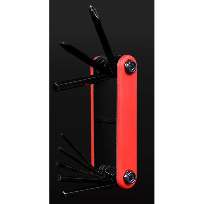 Strumento di riparazione portatile per bici da strada esagonale pieghevole multifunzionale 8 in 1, combinazione di montagna_voghion.com