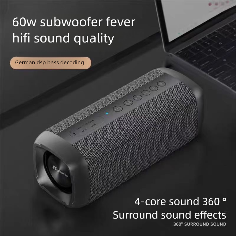 Altavoz Bluetooth inalámbrico portátil con volumen, sonido envolvente de alta calidad para el hogar, altavoces duales, sistema de sonido supergraves de 60 W_voghion.com