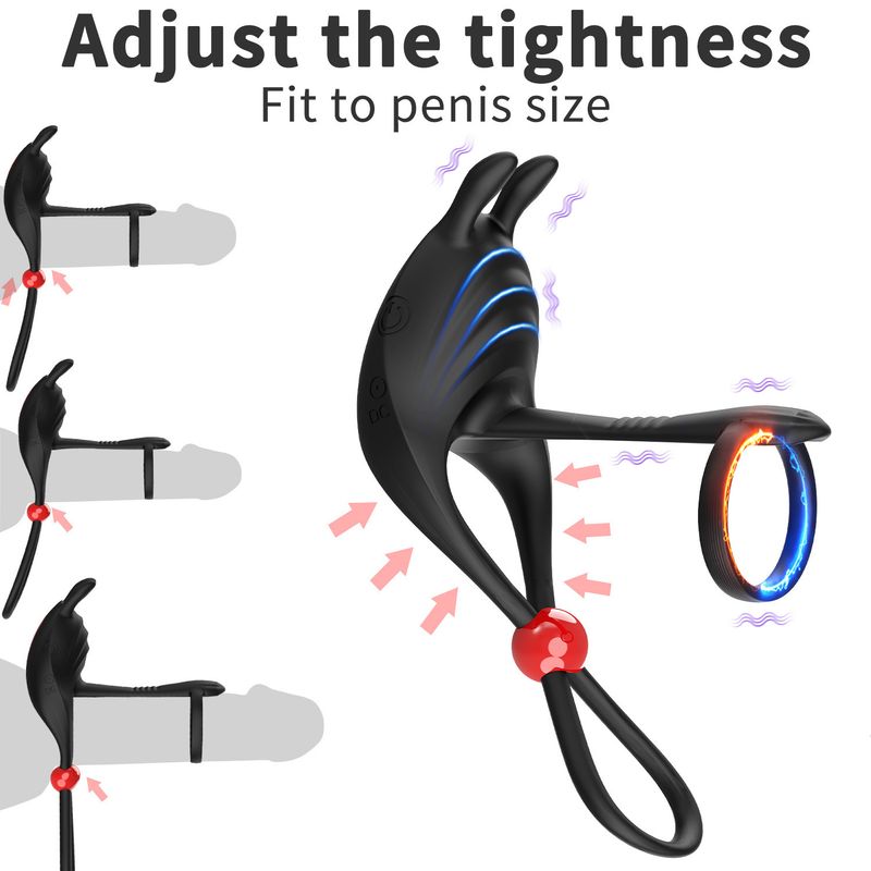 Yaqi Anello di bloccaggio di seconda generazione Doppio anello Telecomando wireless Vibrazione multifrequenza Prodotti per esercizi divertenti per adulti indossabili da uomo_voghion.com