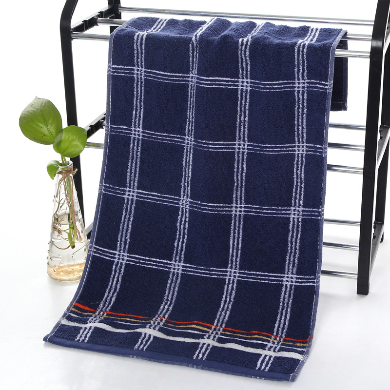 Serviette cadeau teint en fil de coton pur, vente en gros, serviette de ménage commerciale pour hommes anglais, super serviette pour le visage, petite serviette avec logo personnalisé_voghion.com