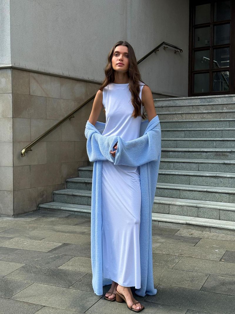 Transparenter Duster-Cardigan aus Strick – Langer Überwurf mit V-Ausschnitt für Boho-Urlaube und Street-Styling (Einheitsgröße) – Frühlings-Pastellkollektion_voghion.com