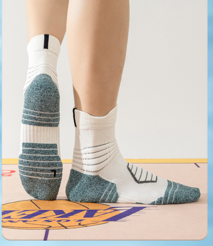 Pallone da basket professionale per uomo, a metà polpaccio, spesso, assorbimento degli urti d'élite, allenamento, antiscivolo, fondo in asciugamano,_voghion.com