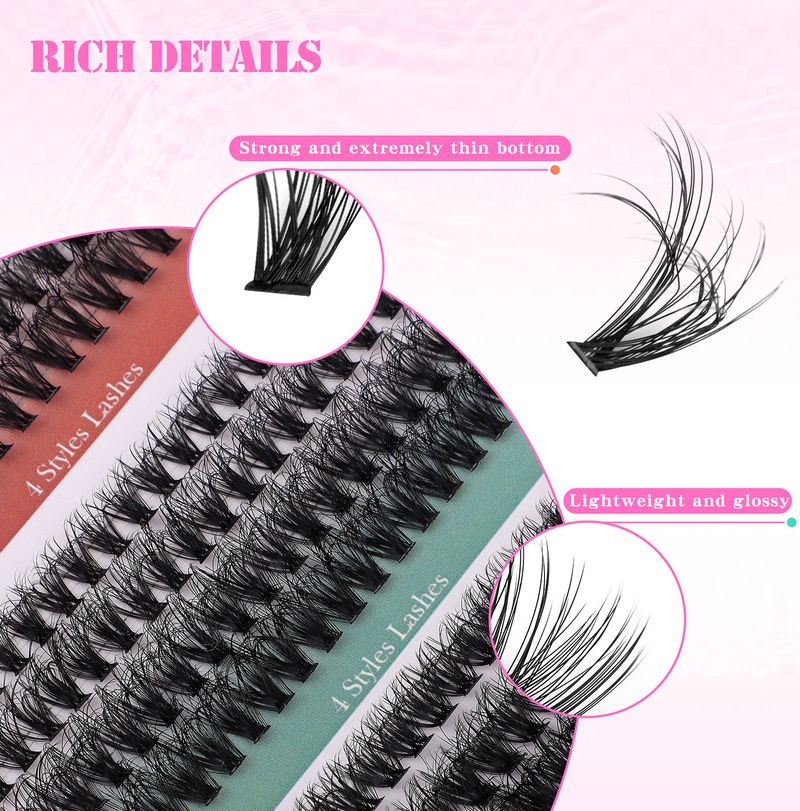 False Eyelashes Extension Suit Single Tuft Of Hair 320 Tufts Of Dense Makeup Big Eye D Curled Eyelashes_voghion.com