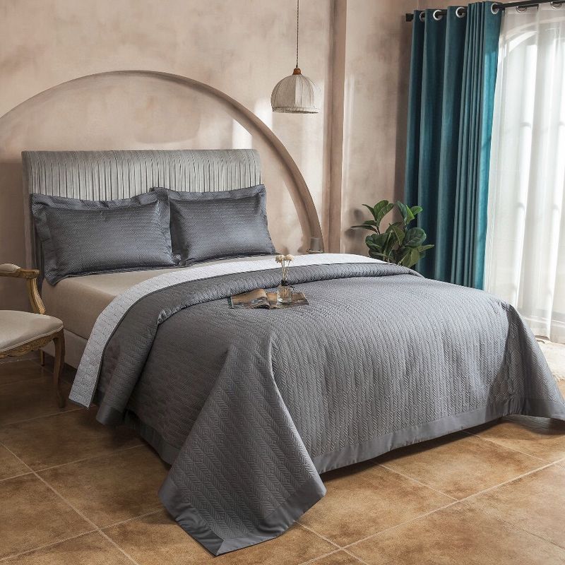 Copriletto in cotone di alta qualità, 100 pezzi, set da tre pezzi, trapuntato in cotone a fibra lunga, lenzuolo trapuntato in puro cotone, trapuntato da 1,8 m._voghion.com