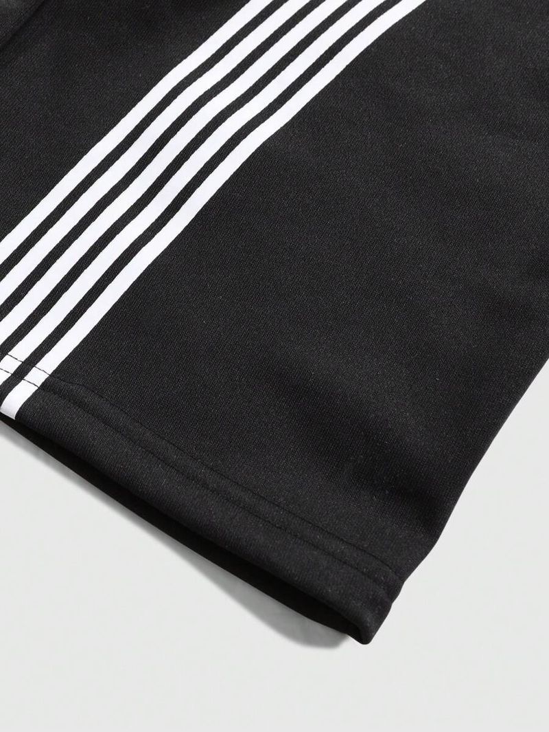 Men's Clothing Logo Print Stripes Loose Straight Sports Casual Trousers Sweatpants Men And Women_voghion.com