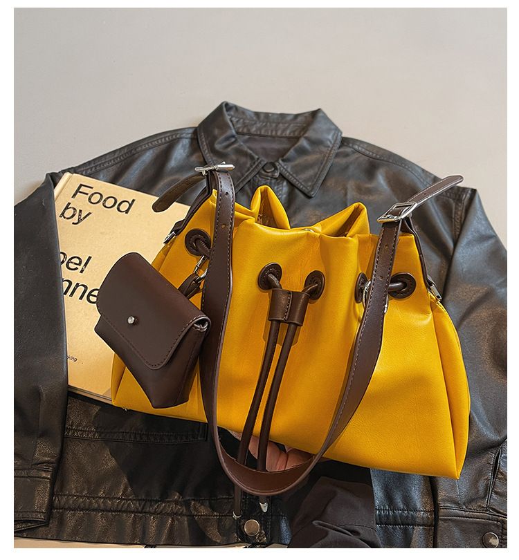 Women's Fashion Tote Bag Large Capacity Casual Shoulder Crossbody Bag For Daily Use, PU Material With Magnetic Closure, Cyber Style Bucket Bag_voghion.com