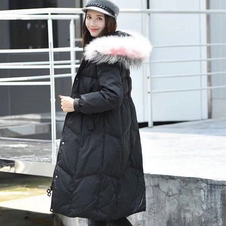 2025 Hiver Nouveau Extra Large Col Vers Le Bas Femmes Genou Long Sur Coréen Épaissie Taille Wrap_voghion.com