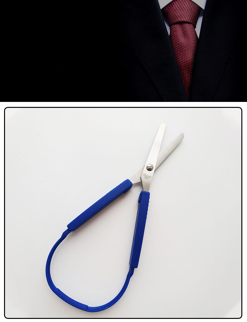 Manufacturers produce and sell 2CR#13 stainless steel student scissors ring elastic office scissors stationery elastic yarn scissors_voghion.com