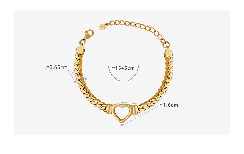 Damsmycken Kärlek Ihålig Metall Tjock Kedja Flätad Kedja Titan Stål Flickvän Unisex Armband Handsmycken_voghion.com