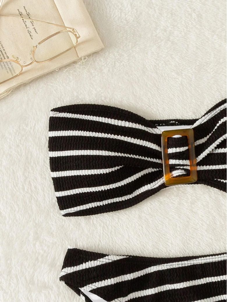 Gestreiftes 2-teiliges Bikini-Bademode-Set für Damen_voghion.com