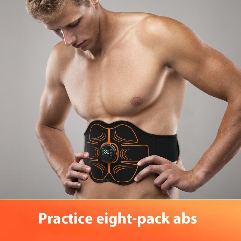 EMS náplast na břišní svaly s osmi fitness pásy, sportovní vybavení, masážní přístroj na ochranu pasu, trénink, spalování tuků_voghion.com