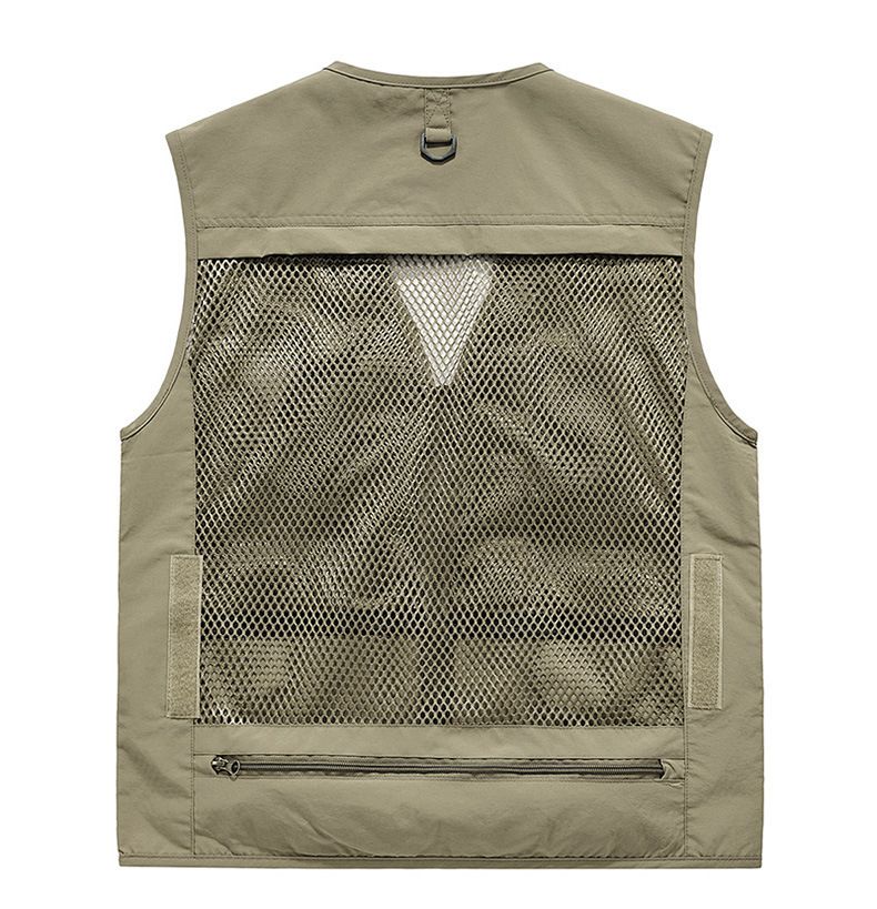 "Men's Outdoor Utility Vest – Lightweight Mesh Workwear With Multiple Pockets, Breathable Fishing & Hiking Vest, Photography_voghion.com