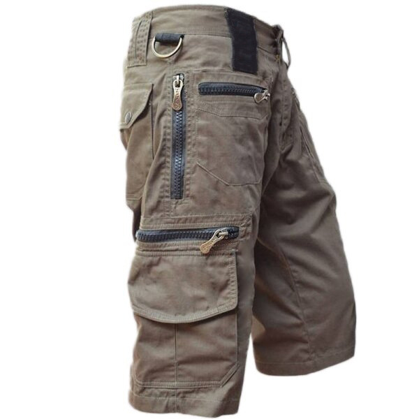 mens Split length pants, loose fitting straight tube, summer oversized trendy casual pants, multi bag workwear_voghion.com