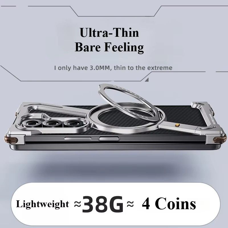 Custodia pieghevole in metallo a forma di Z per Samsung Galaxy Z Fold 5 6 5G / W24 in lega di alluminio con staffa girevole a 360 °_voghion.com