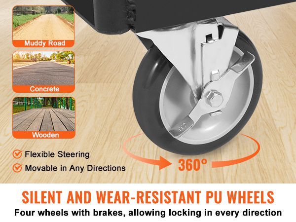 VEVOR Drywall Cart, 1500 LBS Panel Dolly Cart With 36.02" X 24.02" Deck And 5" Swivel Wheels, Heavy-Duty Drywall Sheet Cart, Handling Wall Panel, Sheetrock, Lumber, For Garage, Home, Warehouse_voghion.com