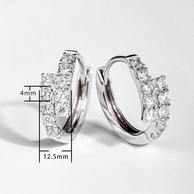 Boucles d'oreilles légères à double rangée de zircons synthétiques de 4 mm pour femmes, nouveau modèle tendance, pour les déplacements quotidiens_voghion.com
