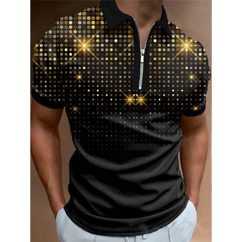 Polo da uomo estiva 2024 di qualità imbattibile, con stampa 3D, a maniche corte, colletto casual._voghion.com