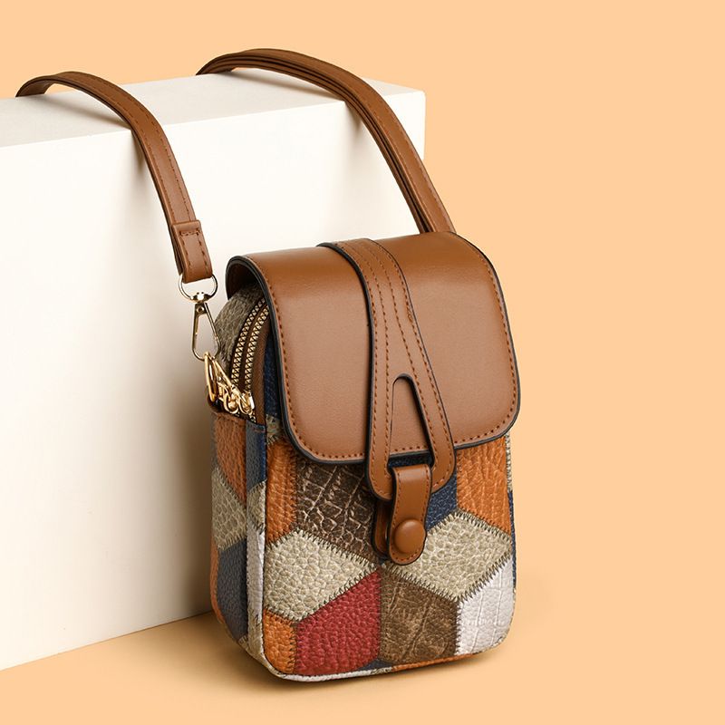 Crossbody For Women Multi-Compartment Zipper Shoulder Versatile Fashion Vertical Soft Leather Casual Phone Bag_voghion.com