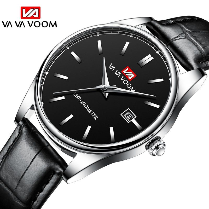 Trendy Minimalist Blue Strap For Men Business Casual Calendar Quartz Watch_voghion.com