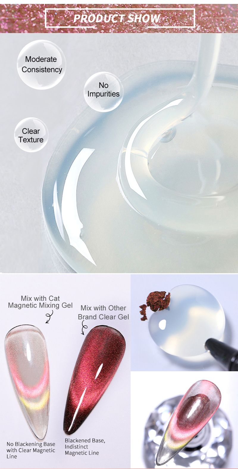 Nagelkleber Maniküre Cat Eye Puder-Mischkleber Multifunktionaler Nagellack-Farbkleber Hilfswisch-Gradienten-Glitzer-Pailletten-Nivellierungskleber_voghion.com