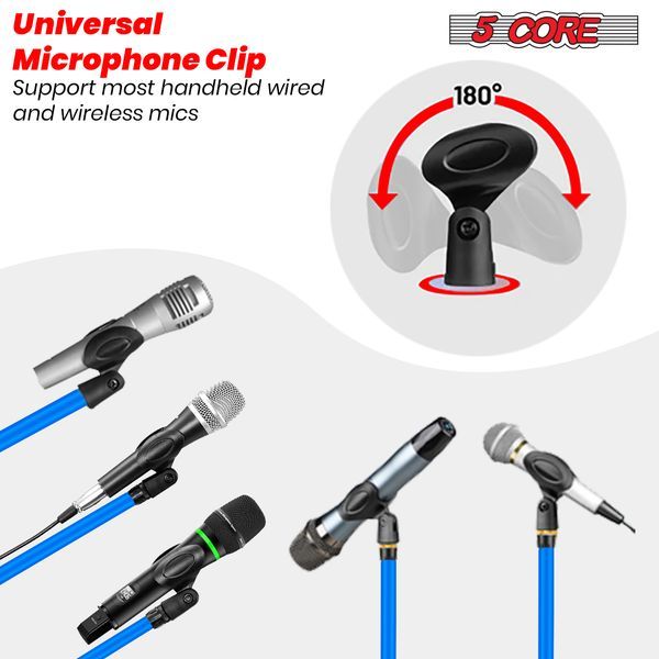 5 Core Tripod Mic Stand Floor Adjustable 18 To 72 Inches Sturdy Boom Arm Holder Microphone Stands Pedestal Para Microfono For Singing MS 080 SKY BLU_voghion.com