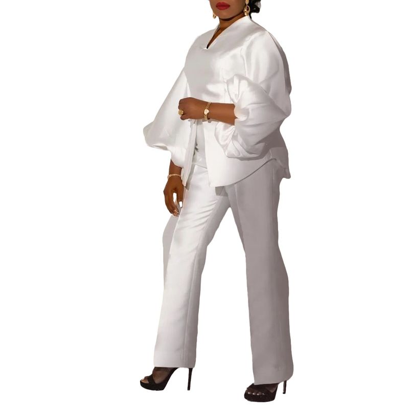 Vêtements pour femmes, costume à la mode, nouveau style, tempérament, Tongle, élégant, couleur unie, grande taille, costume deux pièces_voghion.com