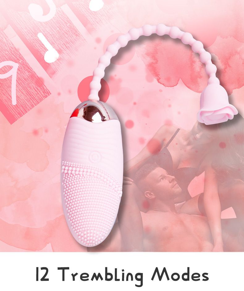 Long Tail Wireless Remote Control Rose Jumping Egg Female Masturbator Vibration Invisible Wear Adult Products_voghion.com