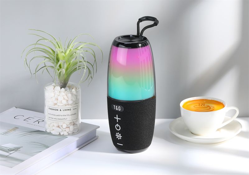 Naujas „Bluetooth“ garsiakalbis TG644 Pulse Cool viso ekrano LED atmosferos apšvietimas Įdėkite kortelę USB darbalaukio žemųjų dažnių garsiakalbio garso sistema_voghion.com