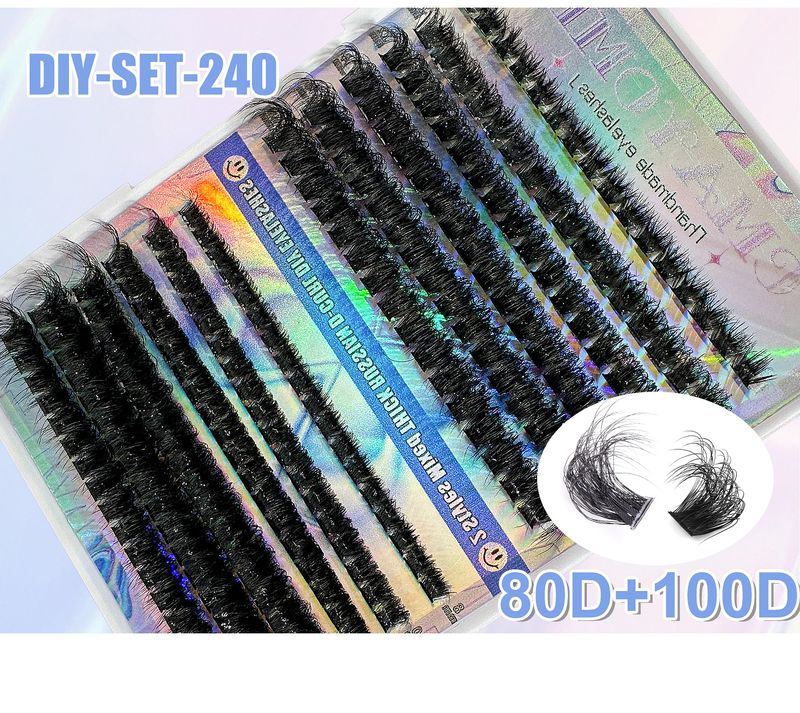 Thick false eyelash DIY single cluster mixed style false eyelash false eyelash glue Eyelash set_voghion.com