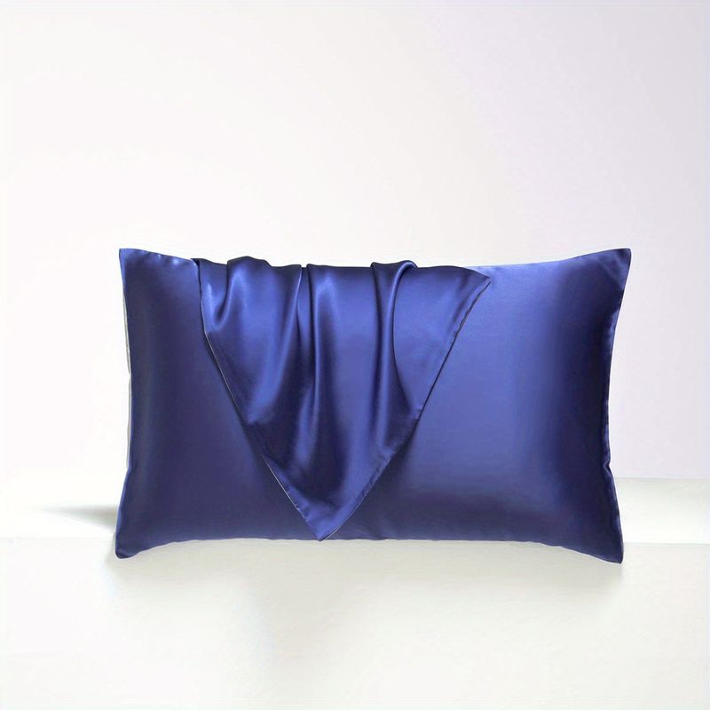 Einfarbiger Satin-Kissenbezug – seidig-weicher Stoff (Queen/King Size, atmungsaktiv, hypoallergen, mit Reißverschluss, luxuriöses Bettzubehör)_voghion.com