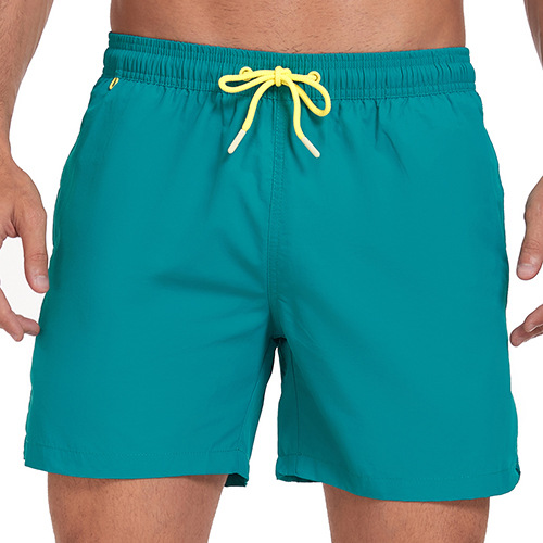 Maiô masculino com cós elástico e shorts forrados em malha, bolsos para maiô de secagem rápida, shorts de praia_voghion.com