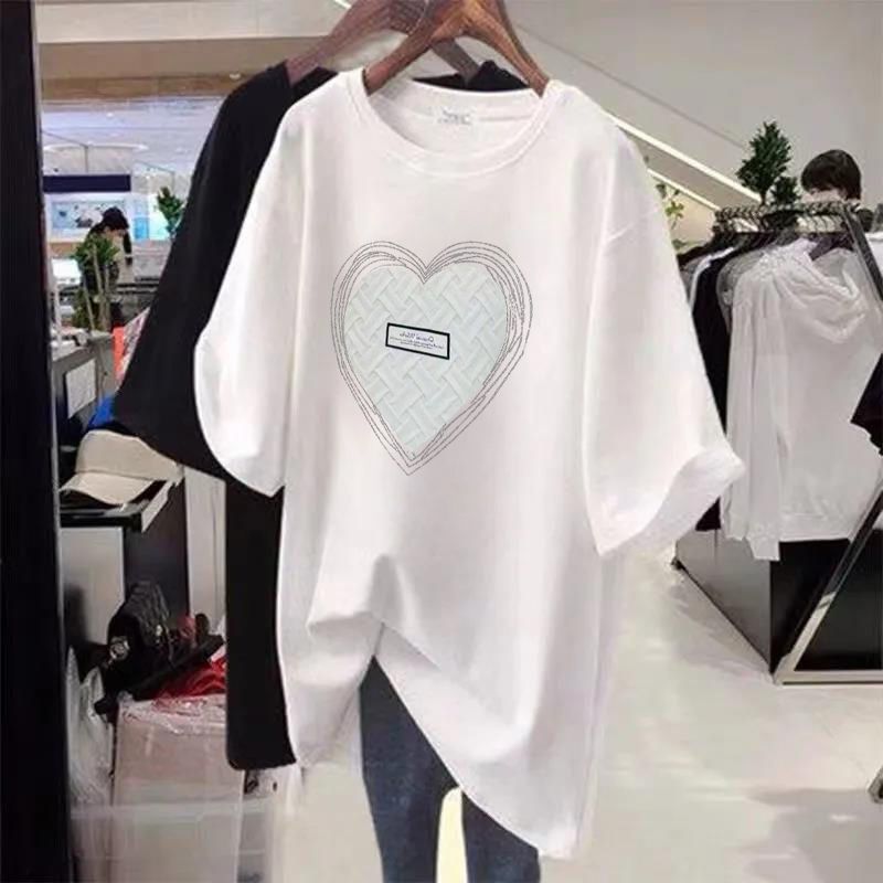 Ženska oblačila Poletje Plus Size Ženska oblačila Srednje in dolge ozke nove 300 Catties Topi Debela dekleta Modna majica s kratkimi rokavi, ki pokriva meso_voghion.com