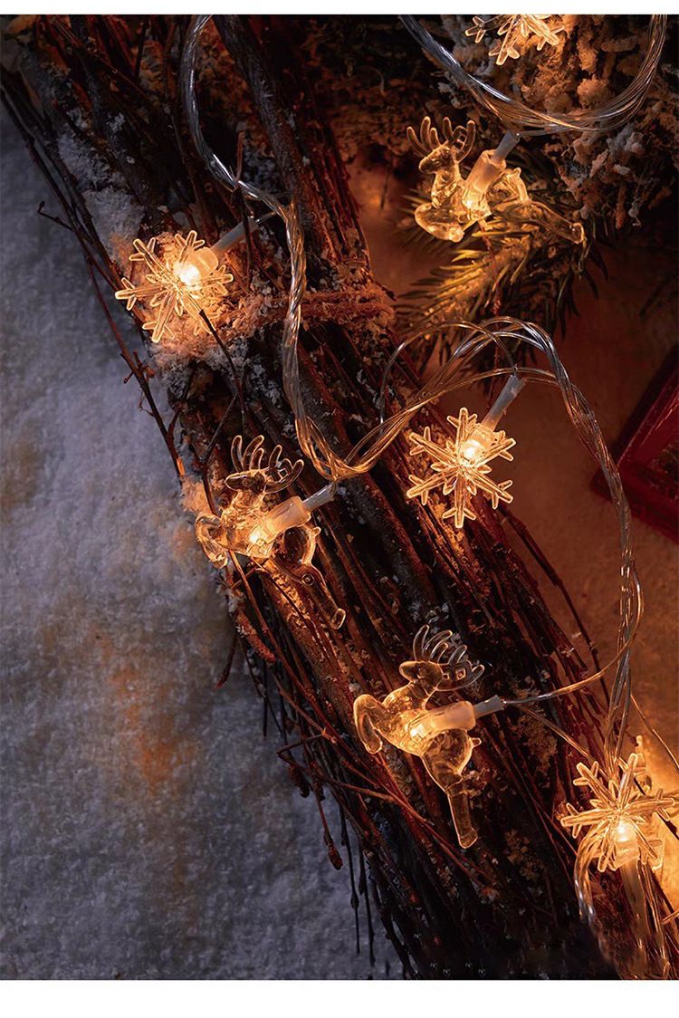 LED Reindeer Christmas Tree Snowflake Star String Decorative Atmosphere Small Colorful Flashing Lights Indoor_voghion.com