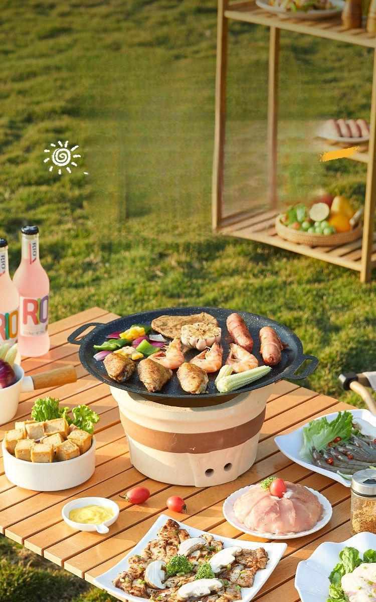 Maifan Stone Antihaft-Eisenplatte im koreanischen Stil für den Hausgebrauch, geeignet für Induktionsherde, Kassettenherde und Grillpfannen im Freien_voghion.com