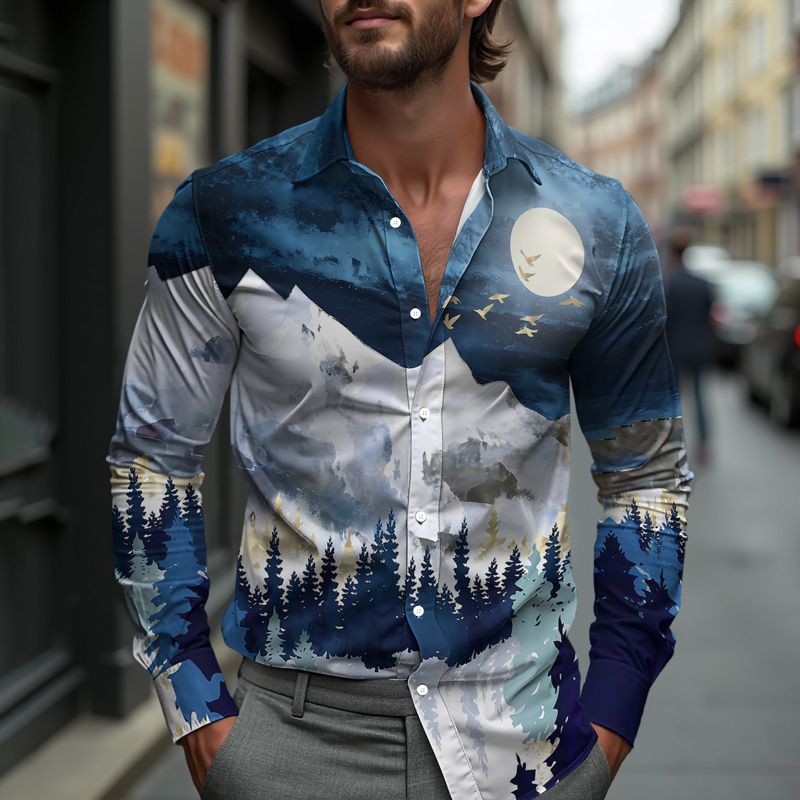 Camicia da uomo semplice, modello monopetto, con risvolto, nuova moda quotidiana, casual, comoda e ampia, da lavoro_voghion.com