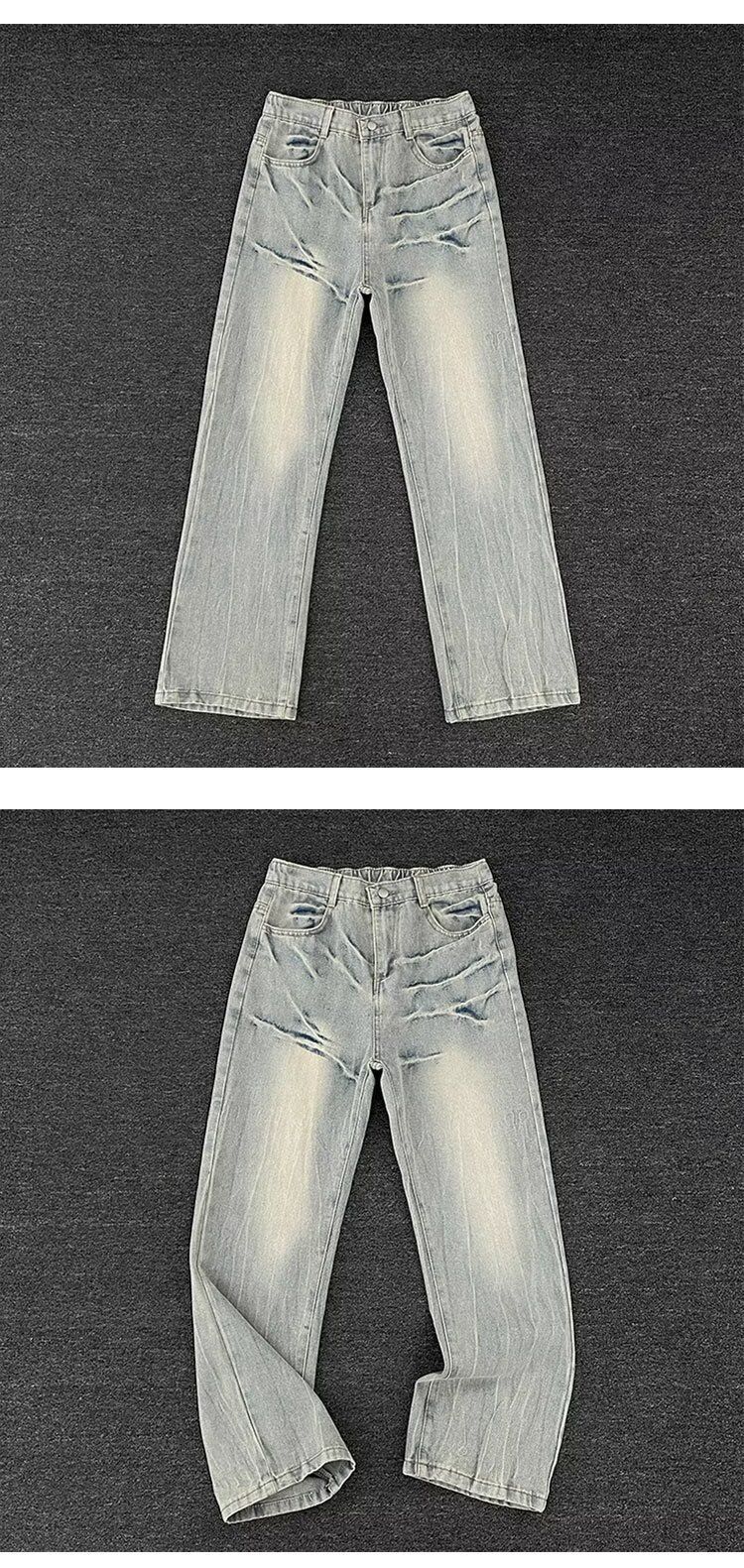 Herenkleding Jeans voor mannen en vrouwen, Uitlopende Cleanfit, Niche Amerikaanse Rechte Broeken_voghion.com