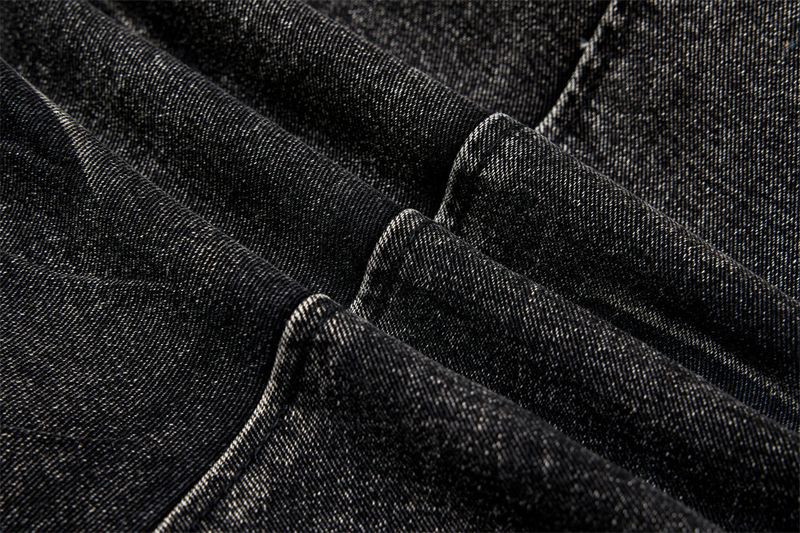 Men's Deconstructed Workwear Jeans - Raw Hem Bootcut Pants With Lace-Up Detail (Charcoal, S-3XL)_voghion.com