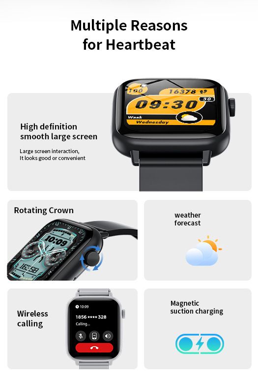 X12 Smart Watch 1.83 Large Screen Heart Rate Blood Pressure Monitoring Health Sports Bracelet_voghion.com