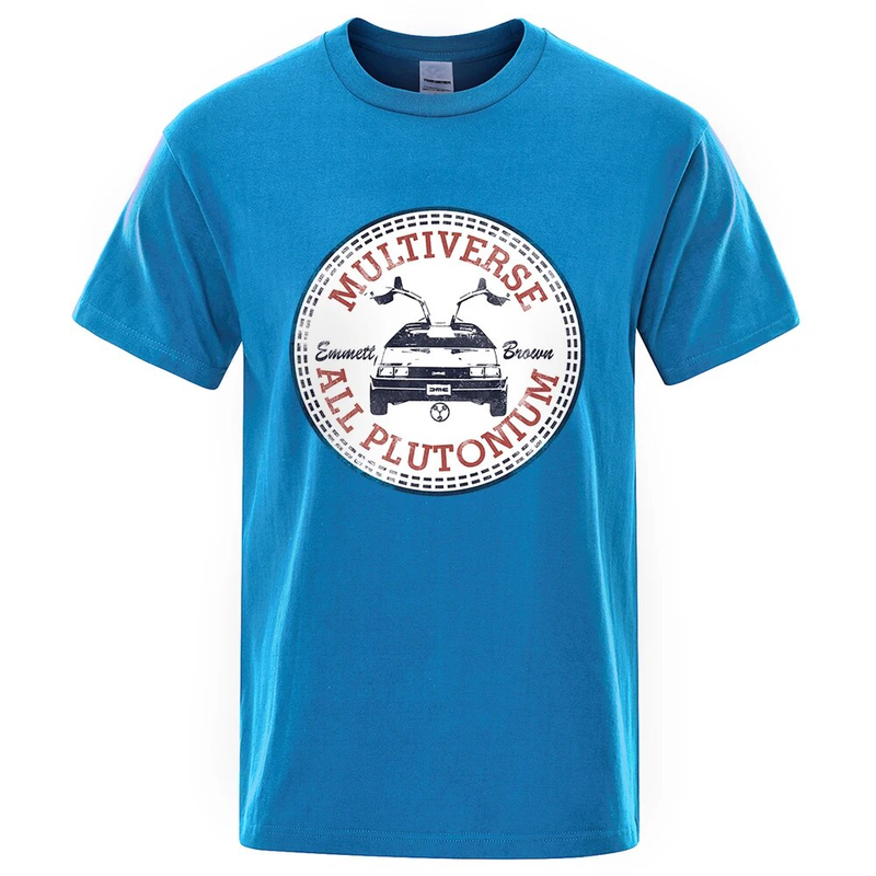 Back To The Future Multiverse All Plutonium T-Shirt Men Vintage Movie T Shirt Fashion Cotton Short Sleeve Summer_voghion.com