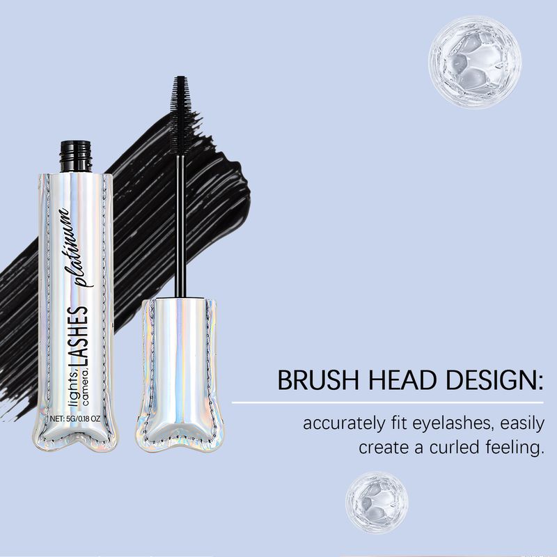 Schwarze, sanfte, natürliche, lang anhaltende, schwungvolle, wischfeste Mascara für das tägliche Make-up, leicht und tragbar_voghion.com