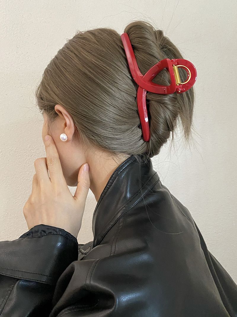 Adecuado para un volumen de hasta 13 cm, agarre de gran tamaño, sensación de alta gama coreana, estilo simple y versátil, pinza para el cabello con clip de tiburón,_voghion.com