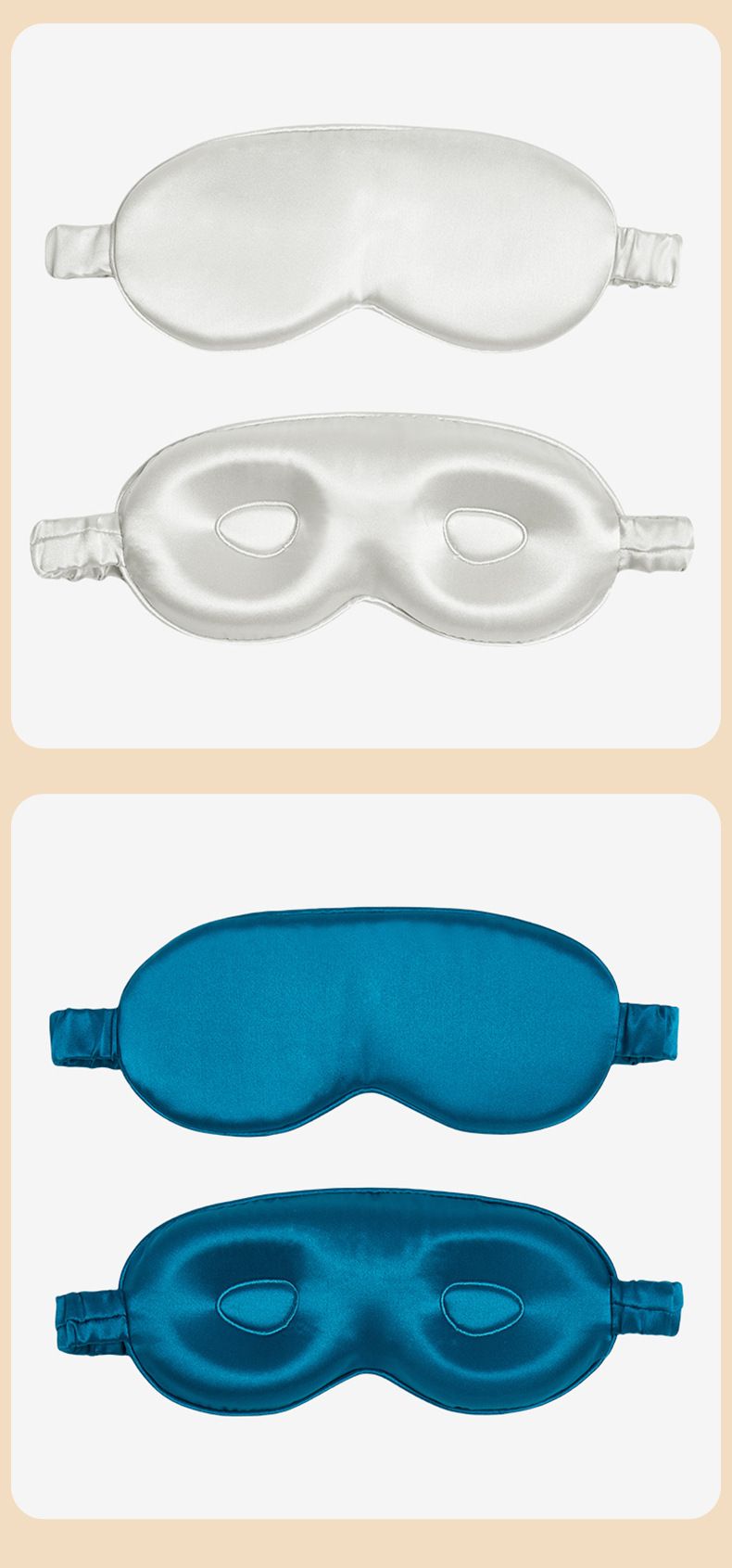 Máscara de dormir 3D 100% seda de amoreira - Máscara para os olhos respirável e bloqueadora de luz premium com bordado personalizado_voghion.com